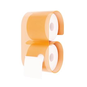 Porta carta igienica con spazio per un rotolo extra in acrilico arancione