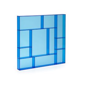 Porta oggetti quadrato Blu Acrilico