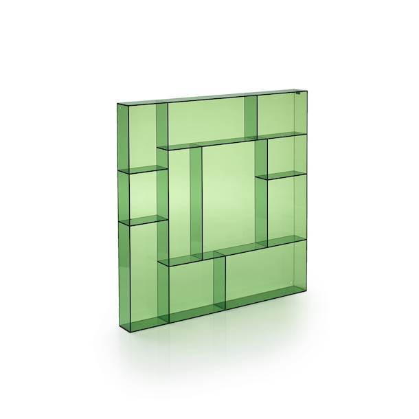 Porta oggetti quadrato Verde Acrilico