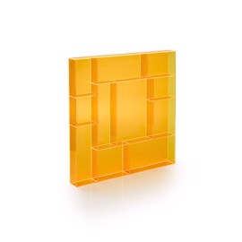Portaoggetti da parete quadrato in Transparant Arancione Acrilico