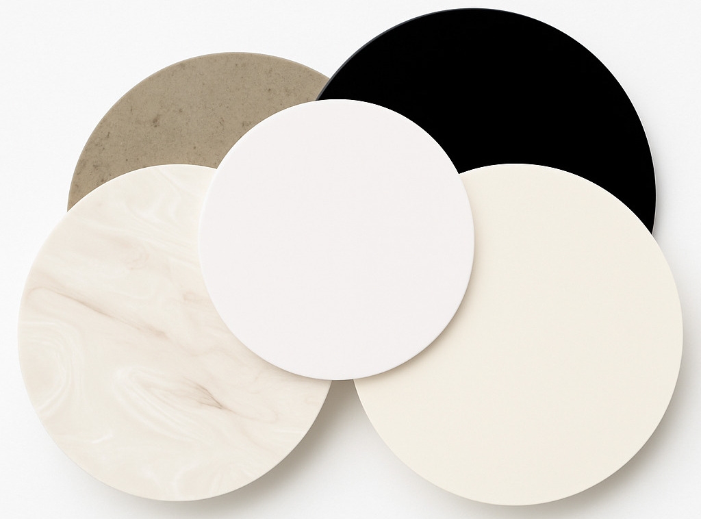 Piatti rotondi in Corian